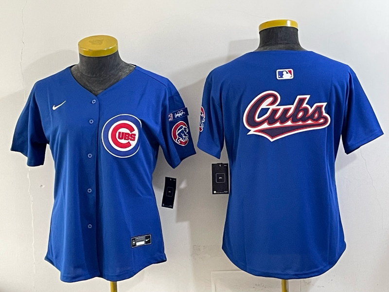 Women Chicago Cubs blank blue 2025 Nike MLB jersey 003